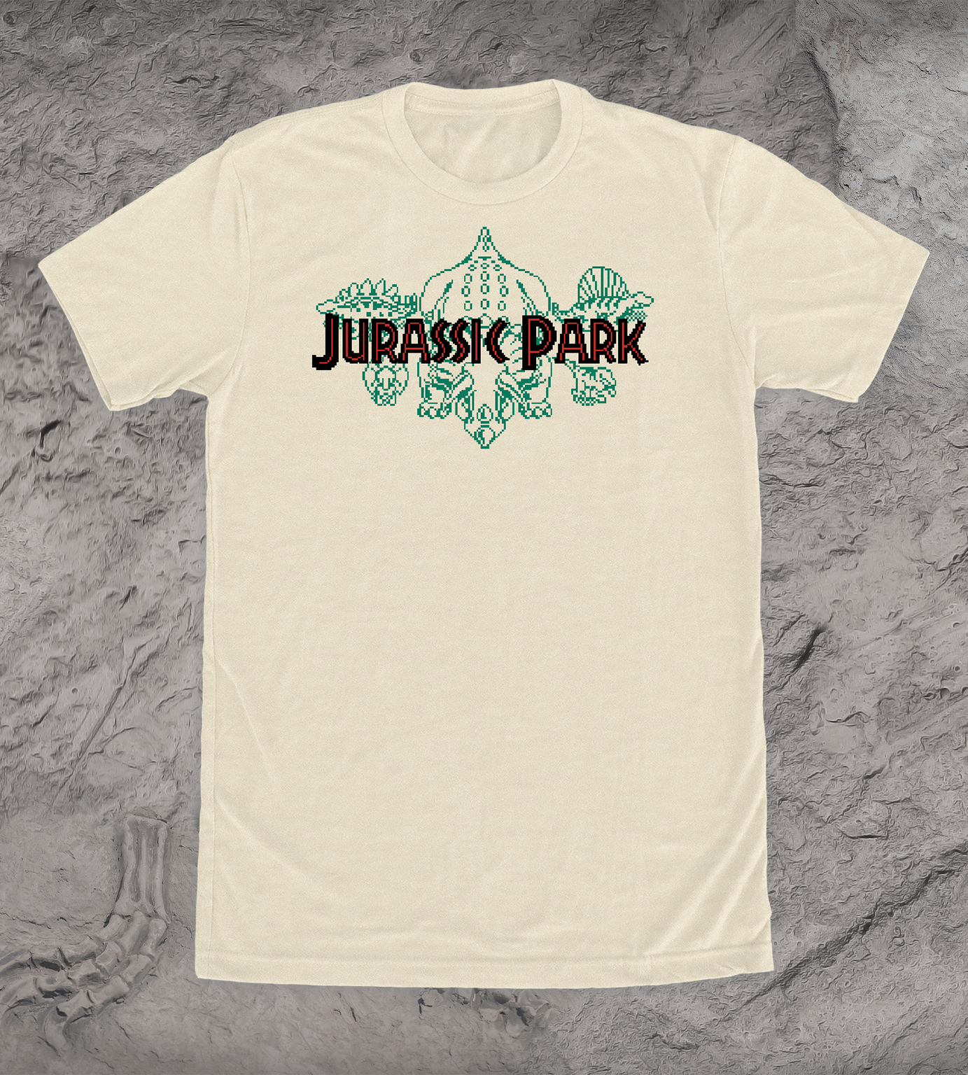 Jurassic Park Triceratops Pixel T-Shirt