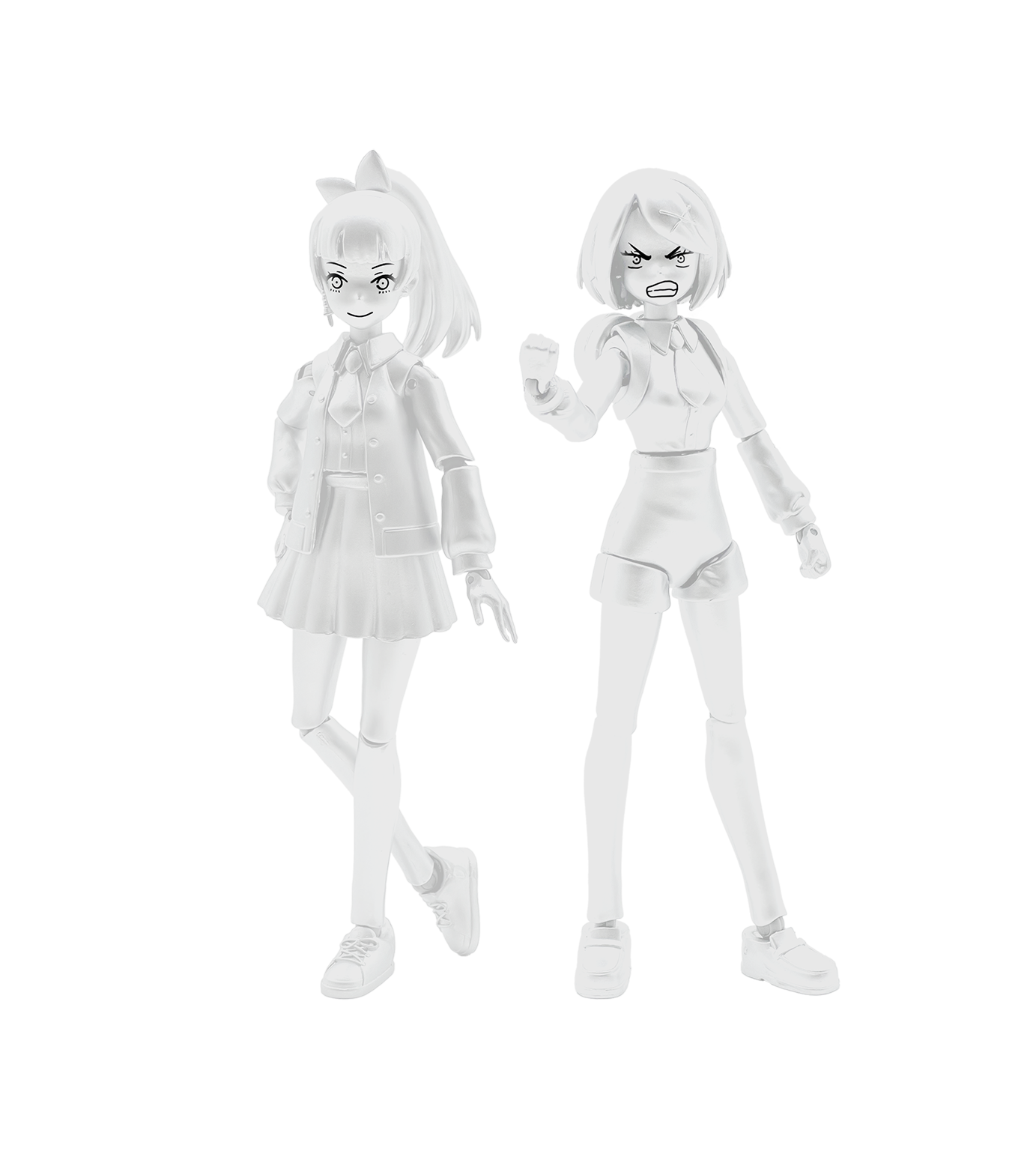 River City Girls 2 Figure Sets White